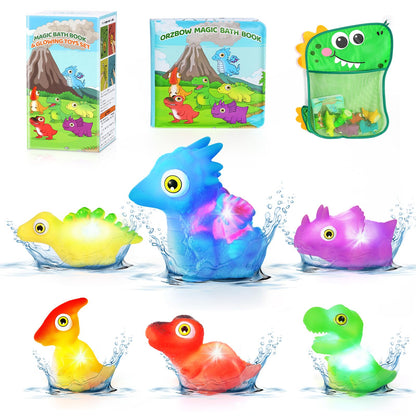 Orzbow Juguetes de baño iluminados para niños pequeños de 1 a 3 años