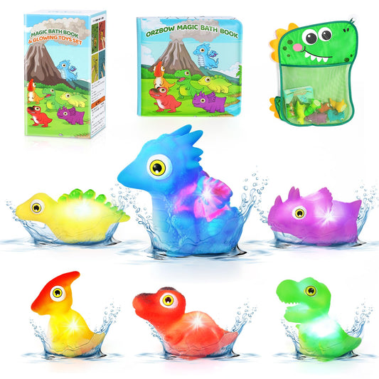 Orzbow Juguetes de baño iluminados para niños pequeños de 1 a 3 años