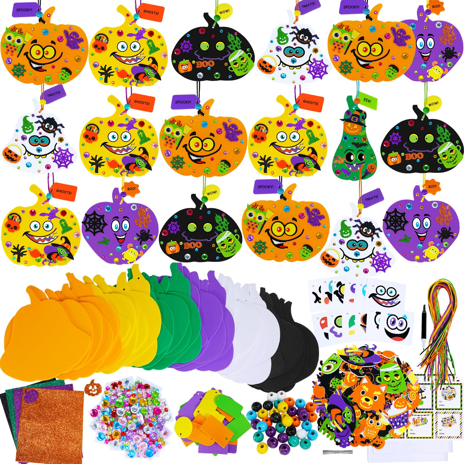 Winlyn 36 Sets de decoraciones de calabaza de Halloween