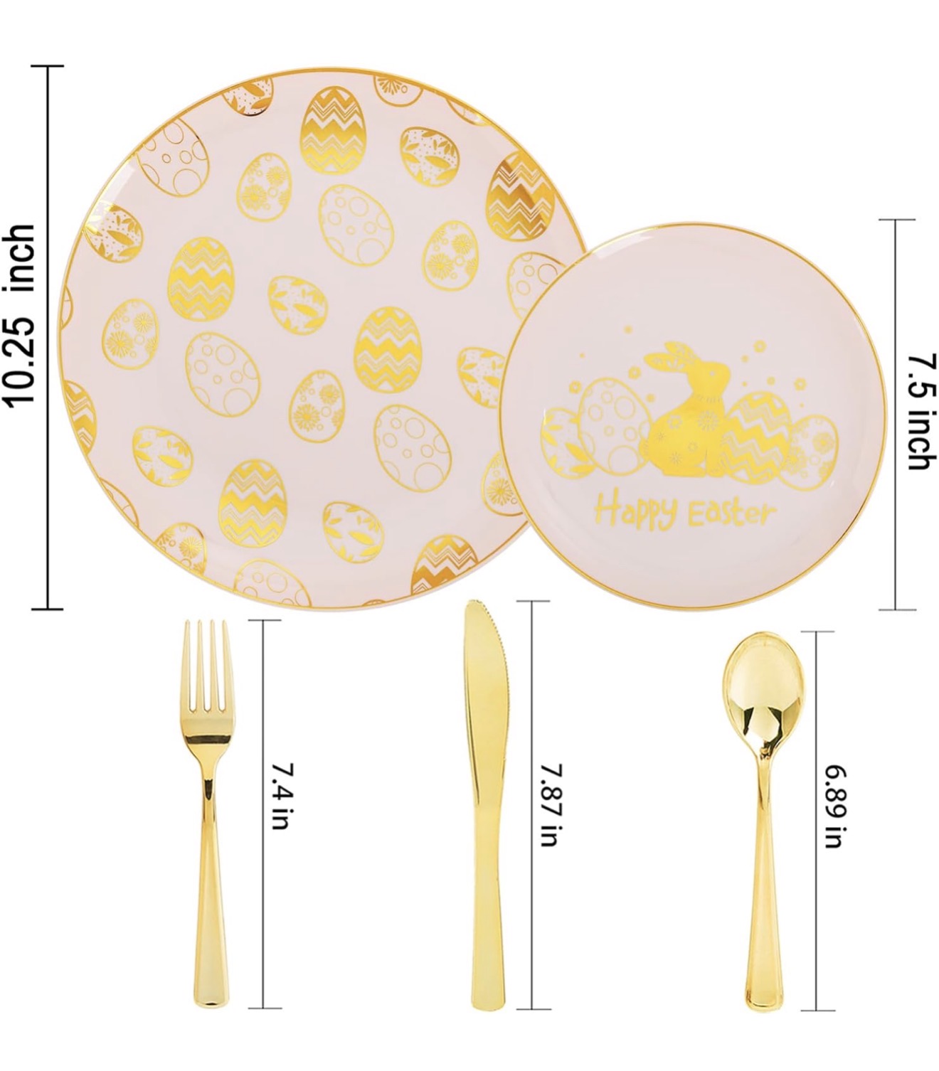 Set de vajilla desechable de pascua para 25 personas