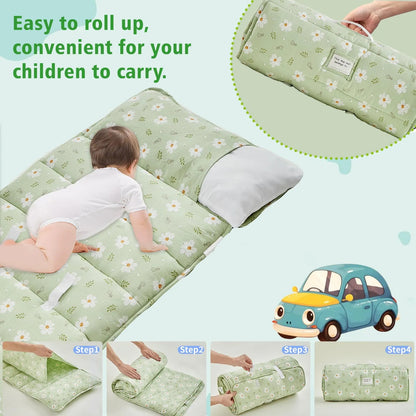 Tapete para siesta Dushow para niños pequeños con almohada