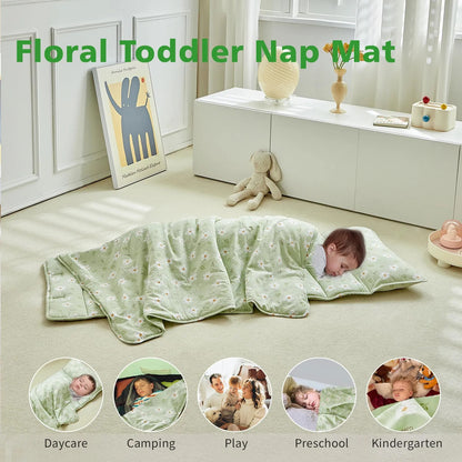 Tapete para siesta Dushow para niños pequeños con almohada