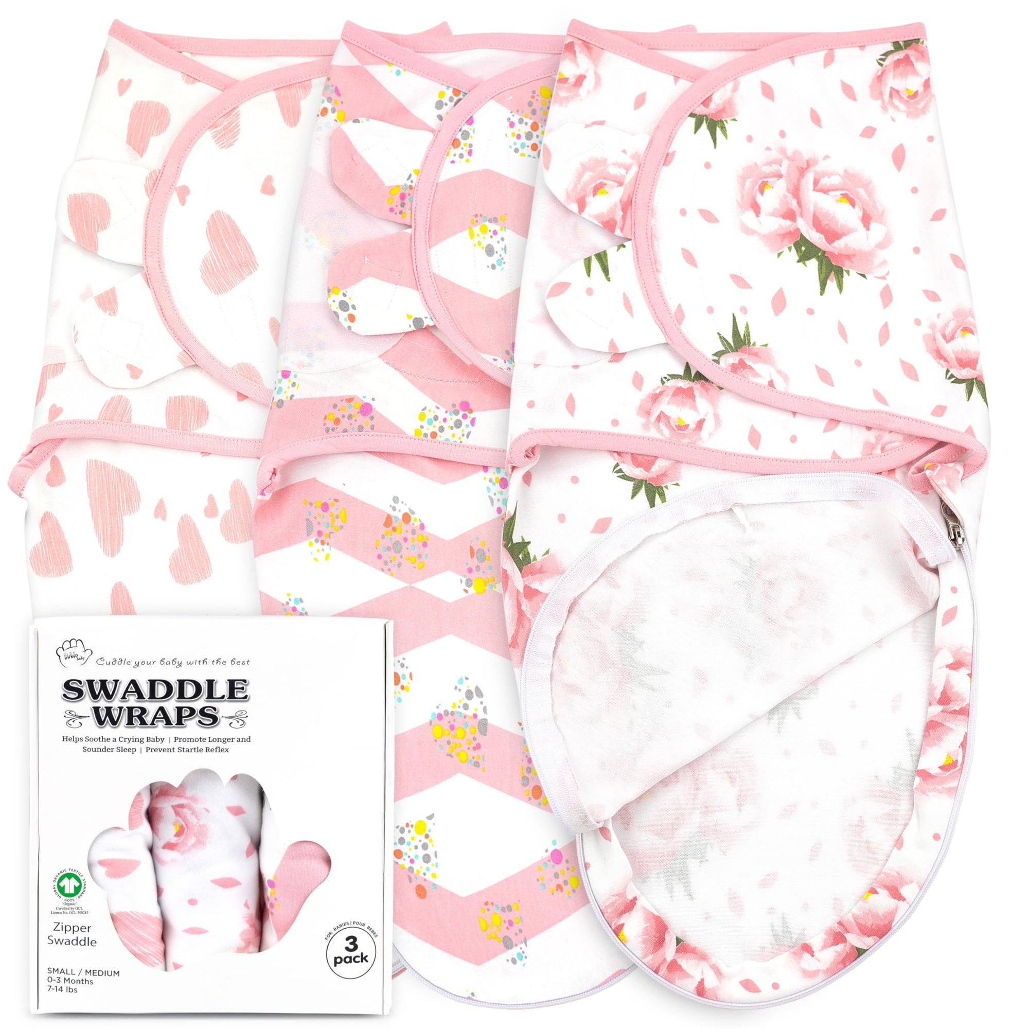 Swaddles de 0-3 meses, paquete de 3