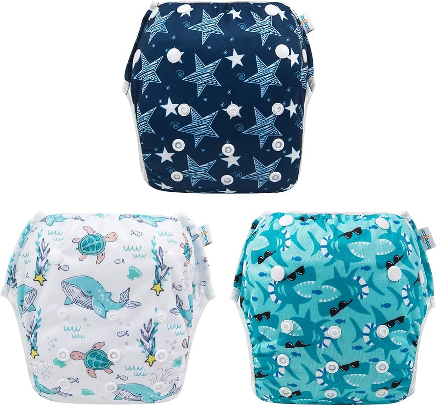 Babygoal Pañales de natación para bebé, reutilizables, ajustables, lavables, talla única