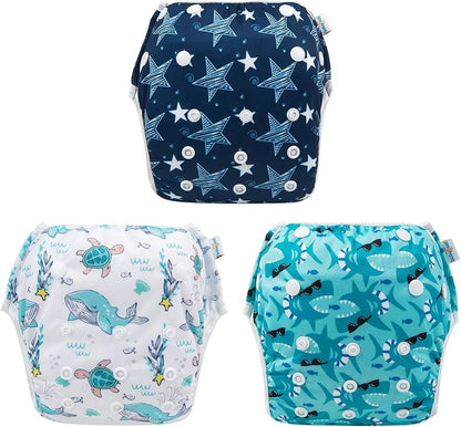 Babygoal Pañales de natación para bebé, reutilizables, ajustables, lavables, talla única
