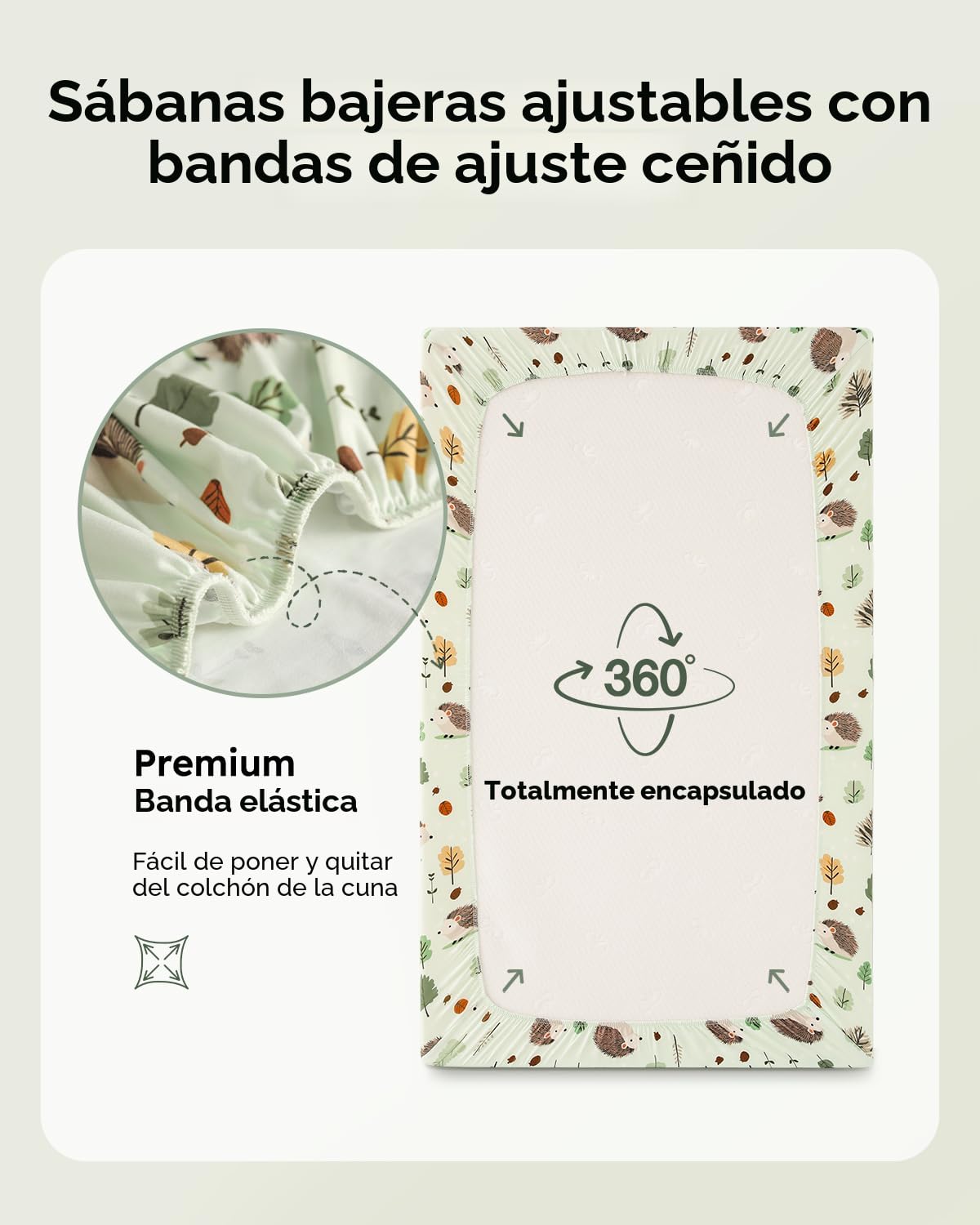 Sábanas ajustadas para Pack N Play, paquete de 2 sábanas