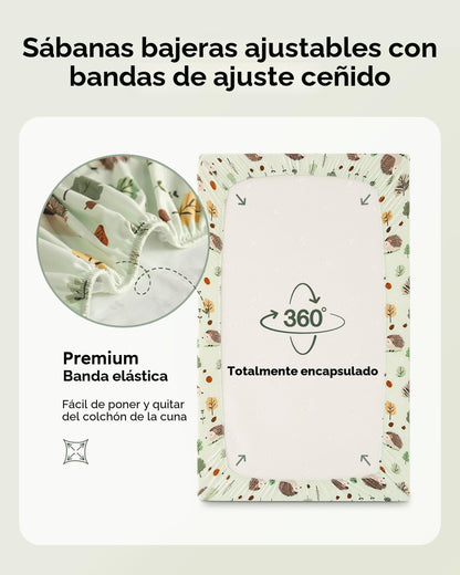 Sábanas ajustadas para Pack N Play, paquete de 2 sábanas