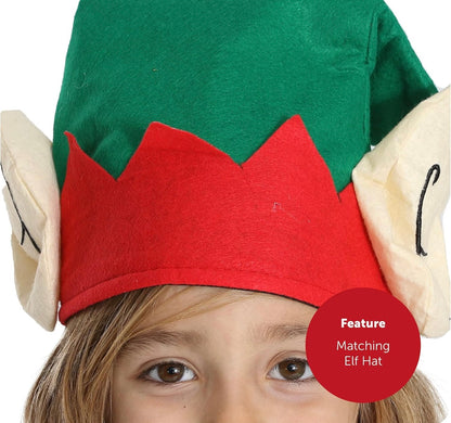 Disfraz de elfo para niños – Disfraz de elfo de Navidad, talla 4-6años