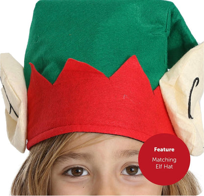 Disfraz de elfo para niños – Disfraz de elfo de Navidad, talla 4-6años