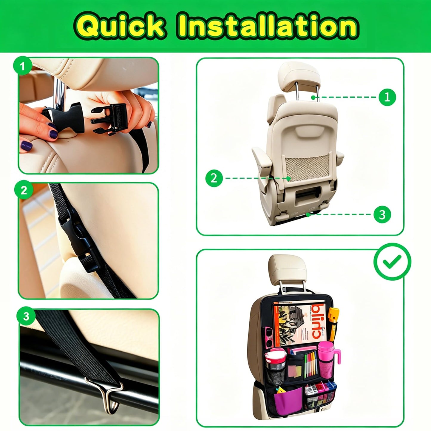 Organizador de Coche y protector de Asiento Trasero