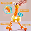 Juguete de jirafa con mecanismo giratorio y tubo pop para habilidades motoras