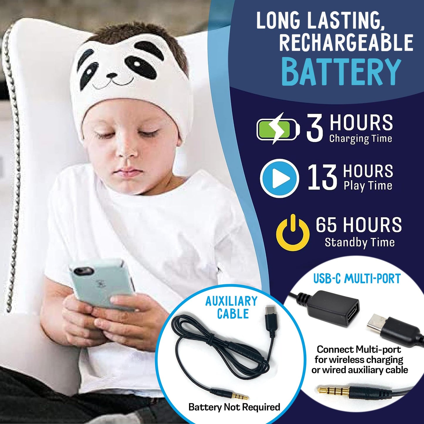 Auriculares inalámbricos para niños (Panda)