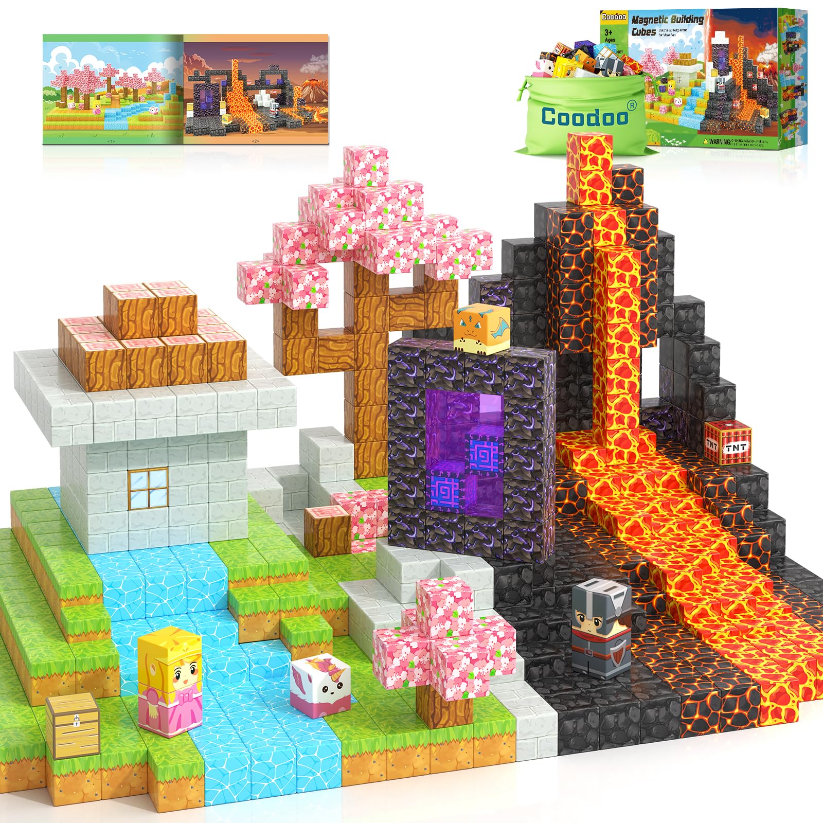 Coodoo bloques magnéticos – Build Mine Magnet World Magic Portal Set