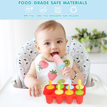 Miaowoof Moldes de silicona para paletas pequeñas de 8 cavidades sin BPA