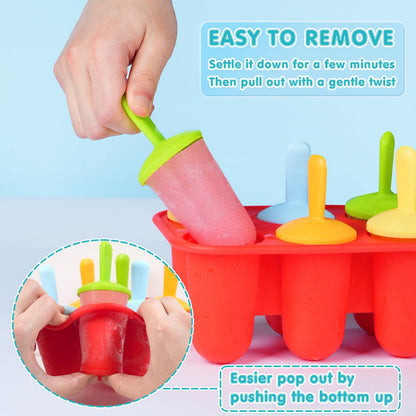 Miaowoof Moldes de silicona para paletas pequeñas de 8 cavidades sin BPA