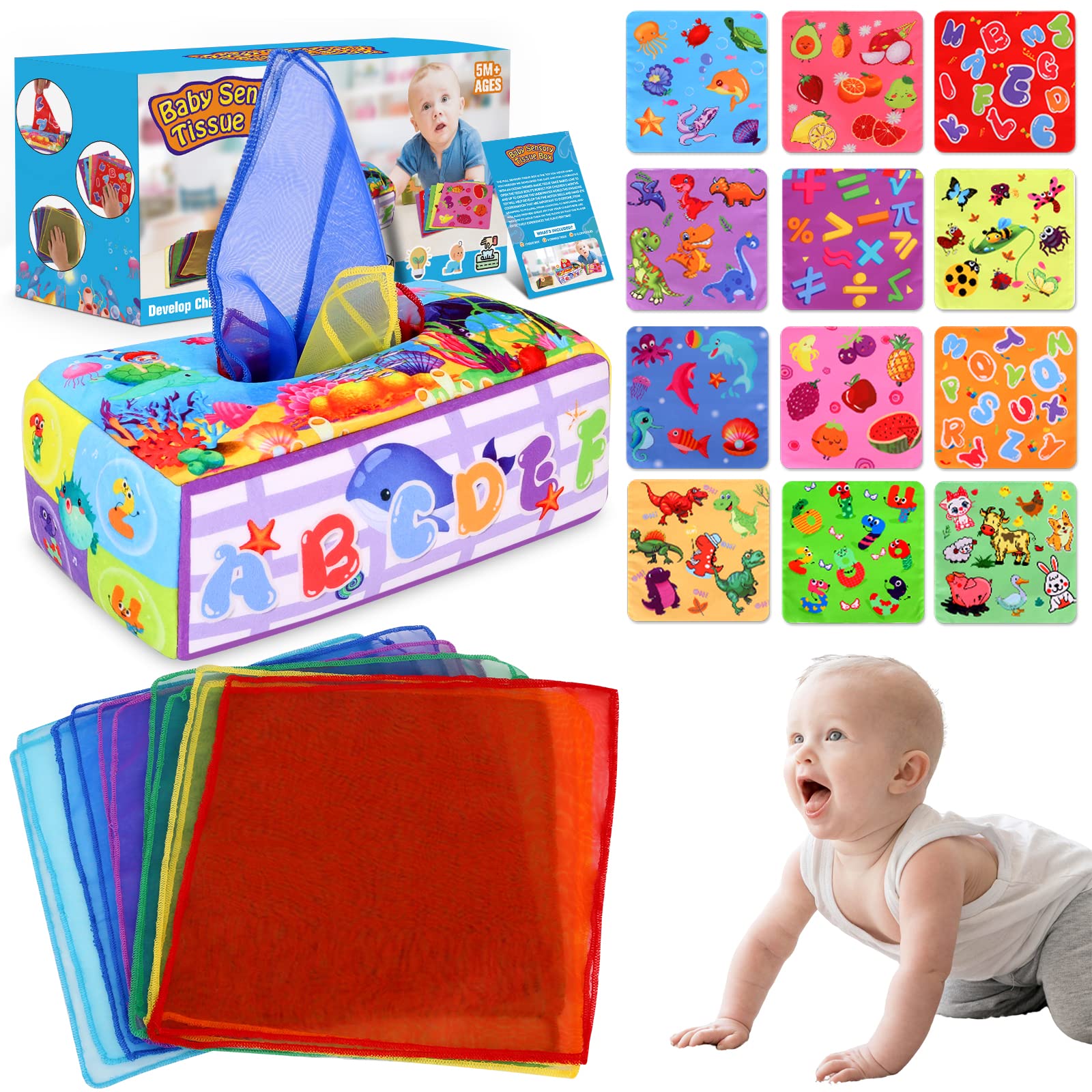 Juguete de caja de pañuelos para bebés