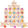 Agirlgle Bloques de construcción de madera arco iris, cubo de bloques apilables de gemas