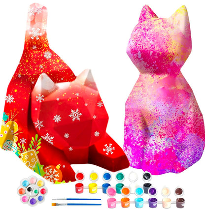 Innorock Pinta tu propio kit de arte con lámpara de gato 2 piezas