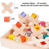 Agirlgle Bloques de construcción de madera arco iris, cubo de bloques apilables de gemas