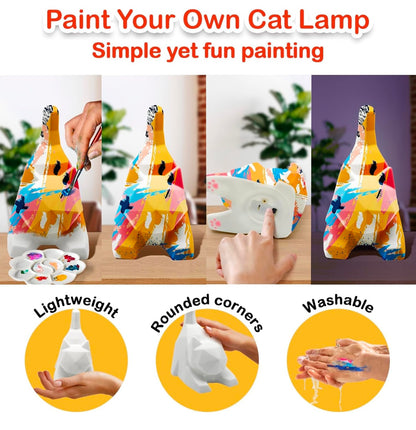 Innorock Pinta tu propio kit de arte con lámpara de gato 2 piezas