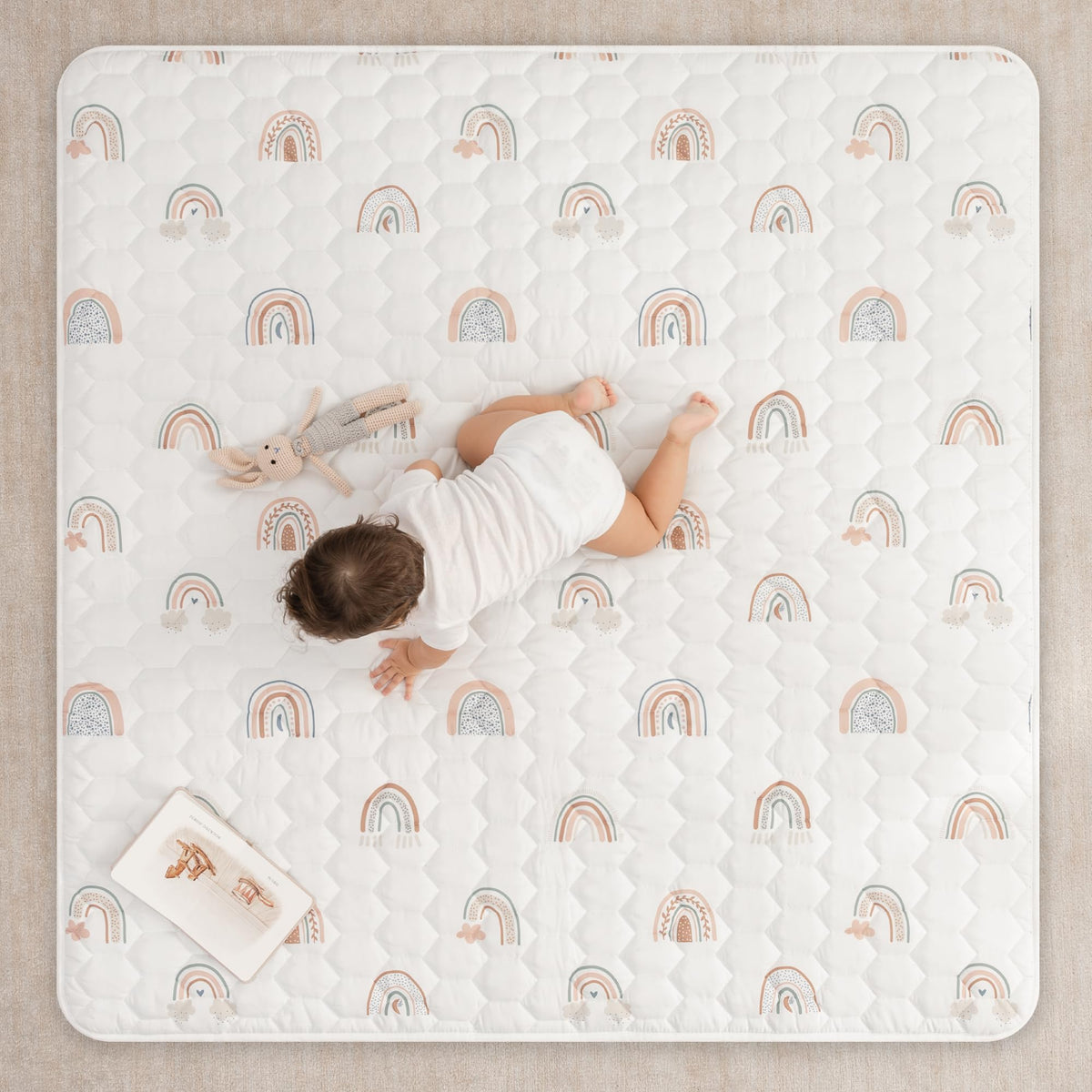 Comfy Cubs Alfombra cuadrada de juego para niños 56 x 56 pulgadas