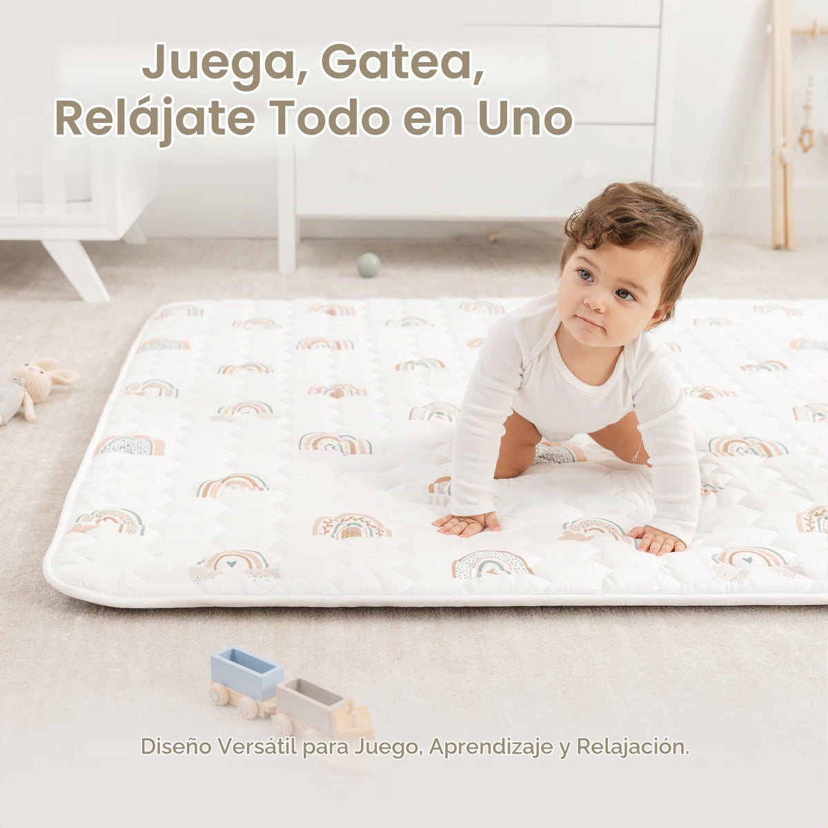 Comfy Cubs Alfombra cuadrada de juego para niños 56 x 56 pulgadas