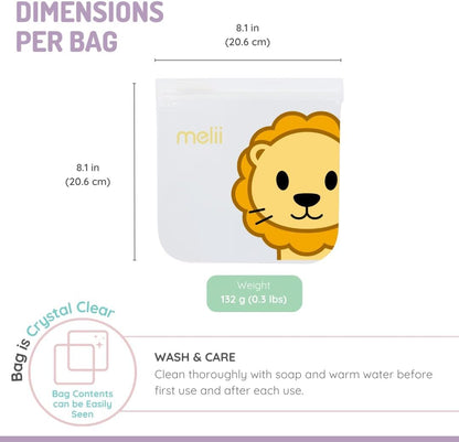 melii Reusable Sandwich & Snack Bags