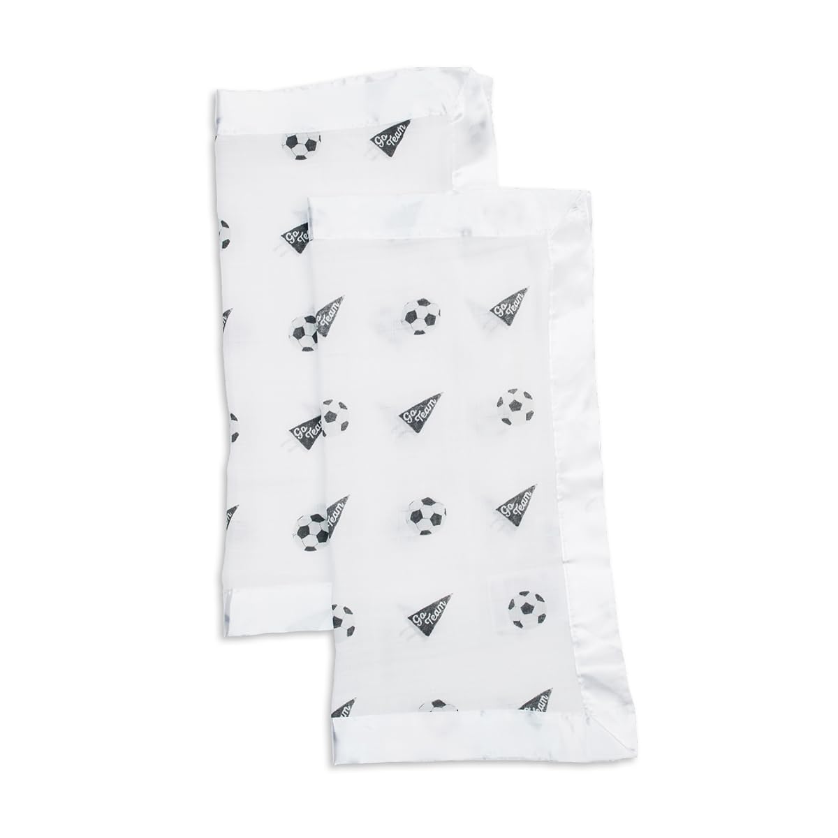 Lulujo Manta de seguridad para bebé, suave y transpirable, muselina de algodón, 16 x 16 pulgadas, fútbol