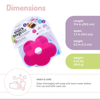 melii Bolsas reutilizables para aperitivos, paquete de 6
