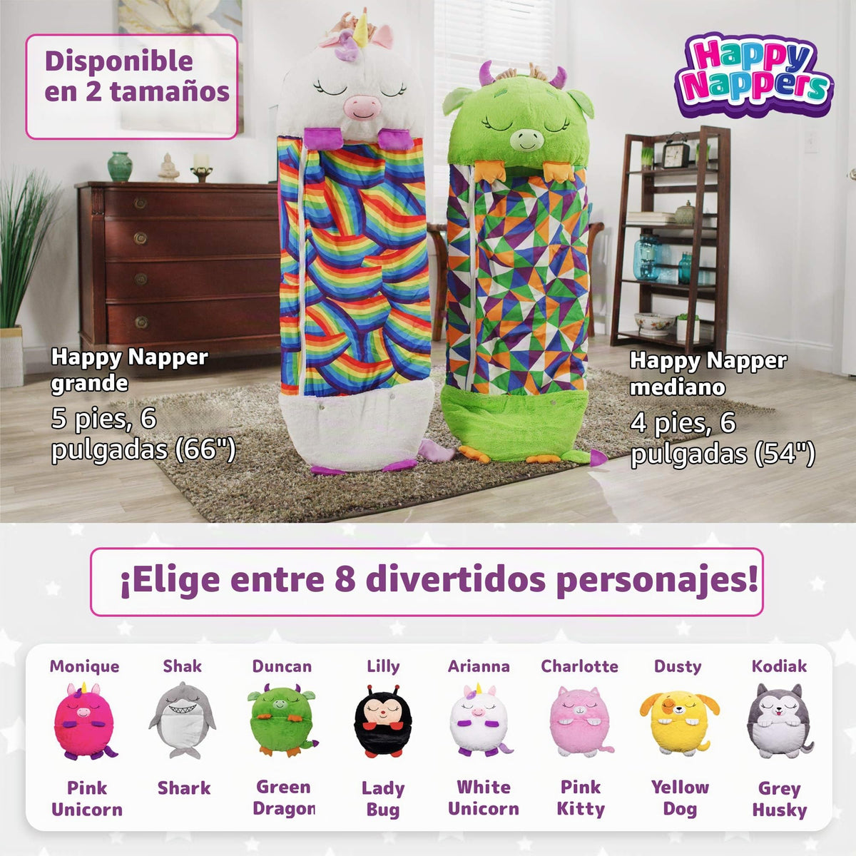 Happy Nappers Almohada 2 en 1 y saco de dormir unicornio rosa, 54x20