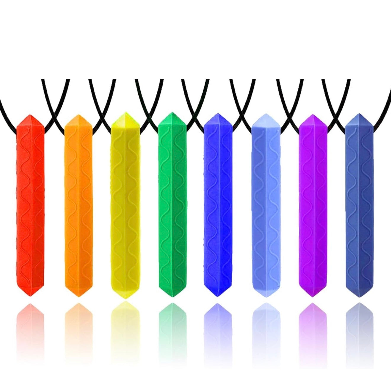 Paquete de 8 collares masticables, para niños con necesidades sensoriales
