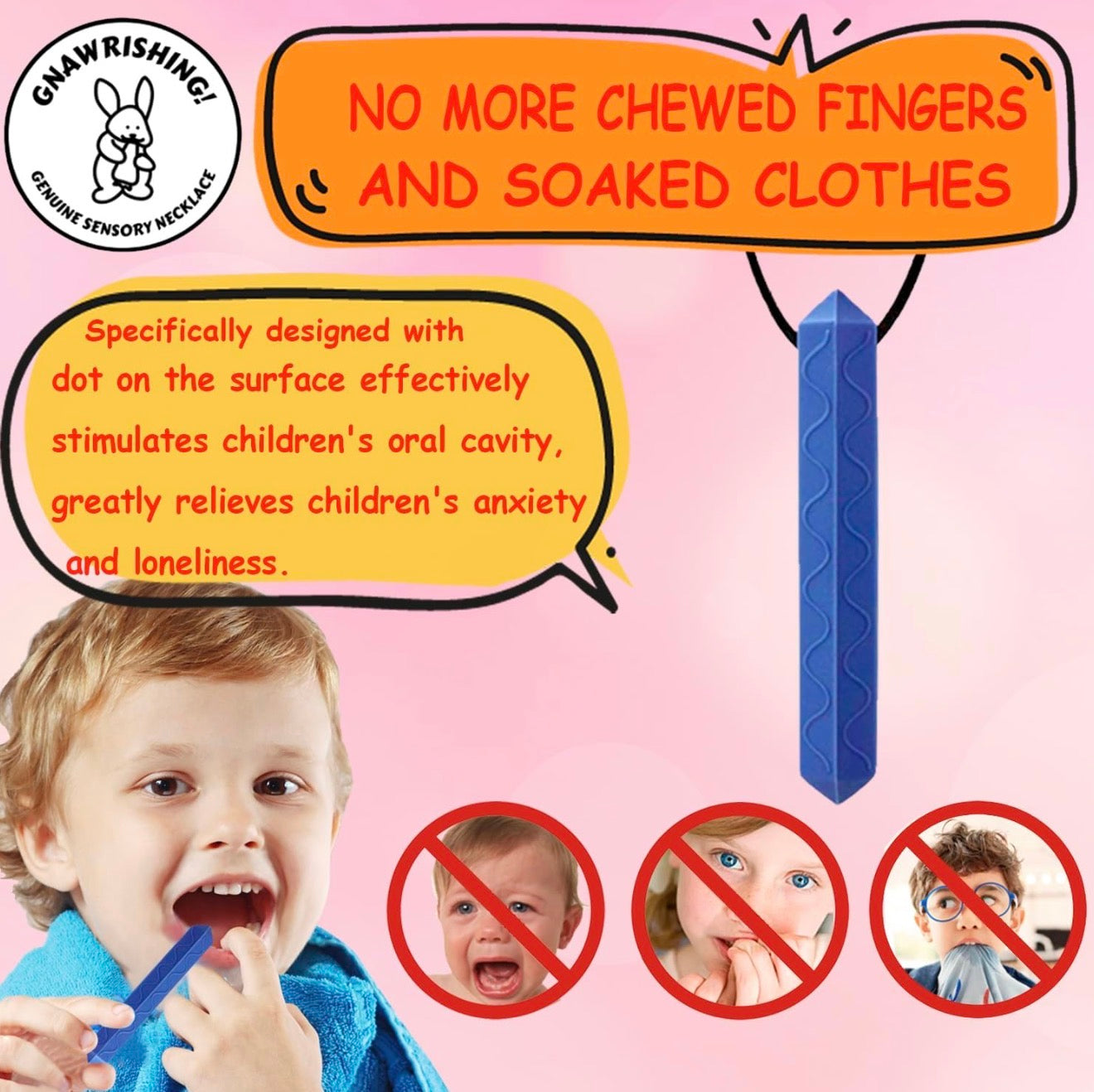 Paquete de 8 collares masticables, para niños con necesidades sensoriales