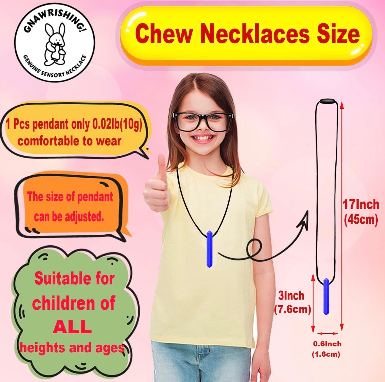 Paquete de 8 collares masticables, para niños con necesidades sensoriales