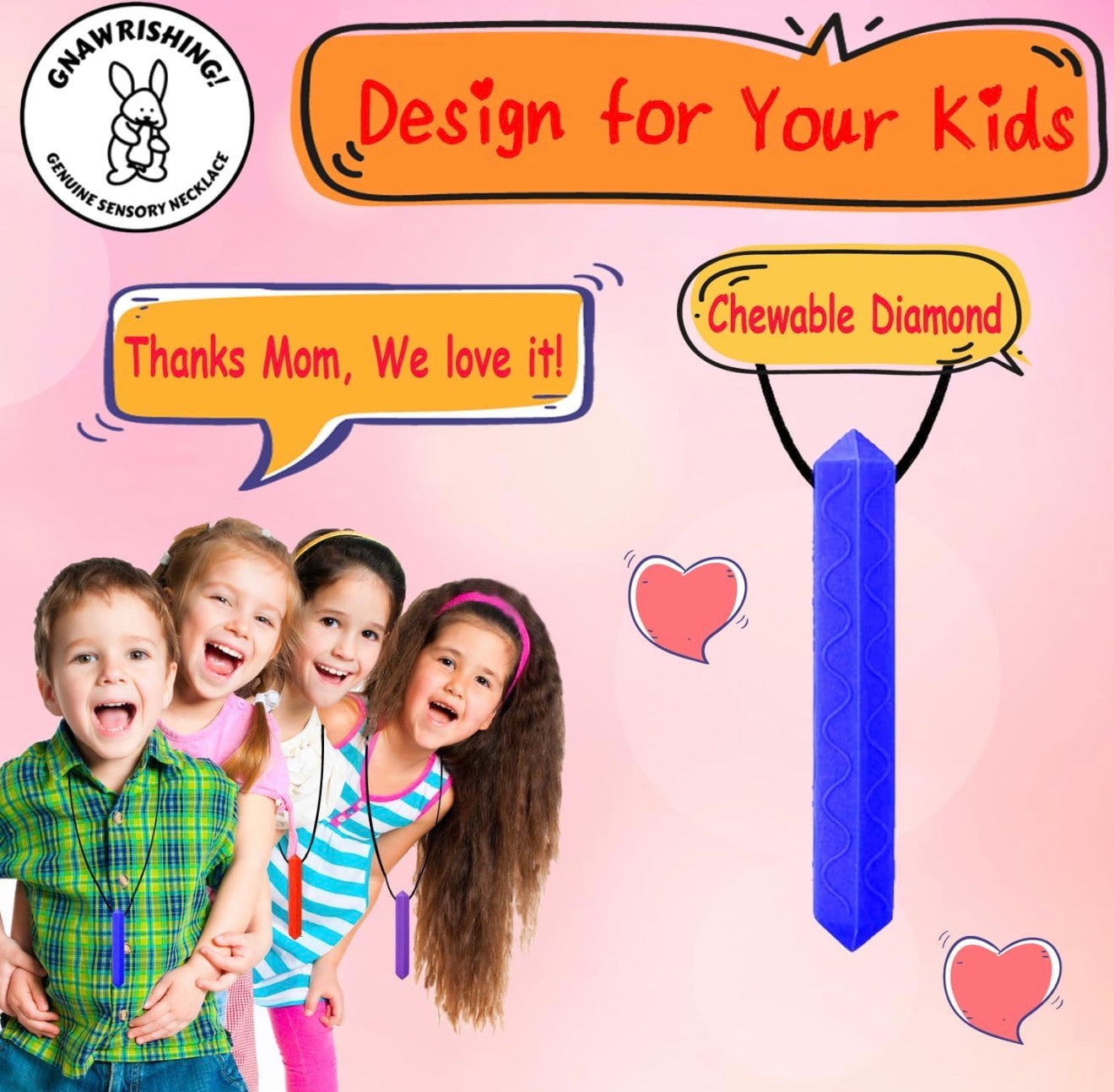 Paquete de 8 collares masticables, para niños con necesidades sensoriales