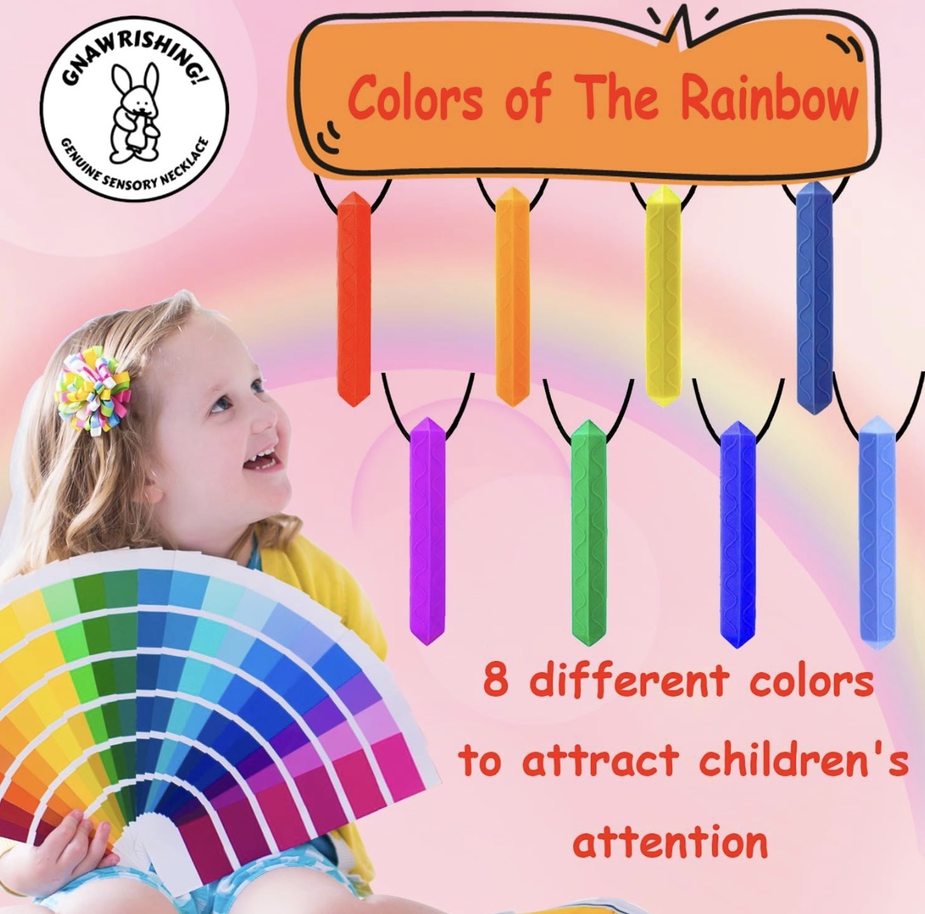 Paquete de 8 collares masticables, para niños con necesidades sensoriales