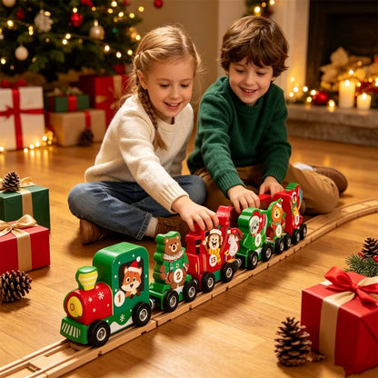 Calendario de Adviento de madera para la cuenta atrás de Navidad