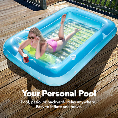 Flotador inflable para adultos, con almohada, 216 x 145 cm