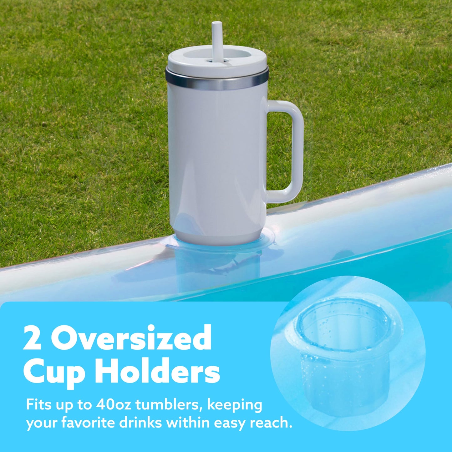 Flotador inflable para adultos, con almohada, 216 x 145 cm