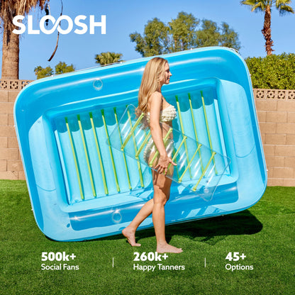 Flotador inflable para adultos, con almohada, 216 x 145 cm