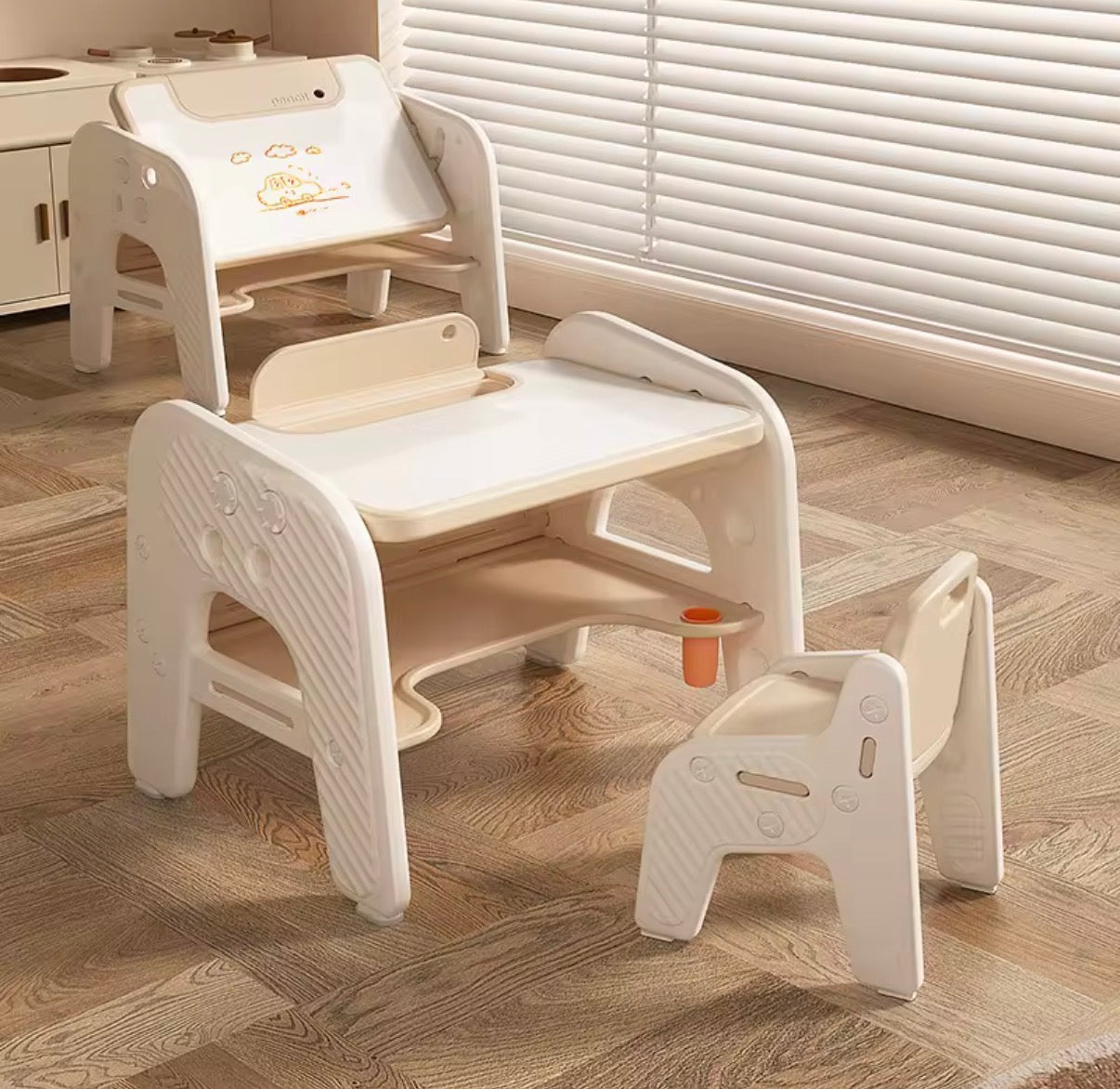 Escritorio Infantil Multifuncional con Silla Ergonómica