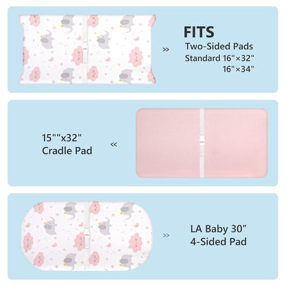 Funda para cambiador TILLYOU en suave material tipo jersey, para cambiadores de 32–34 × 16 pulgadas