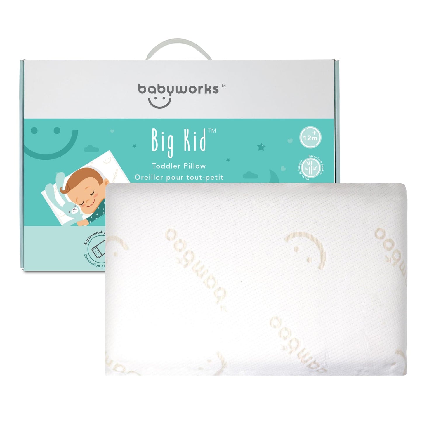 Almohada para niños pequeños Baby Works, 12 meses en adelante