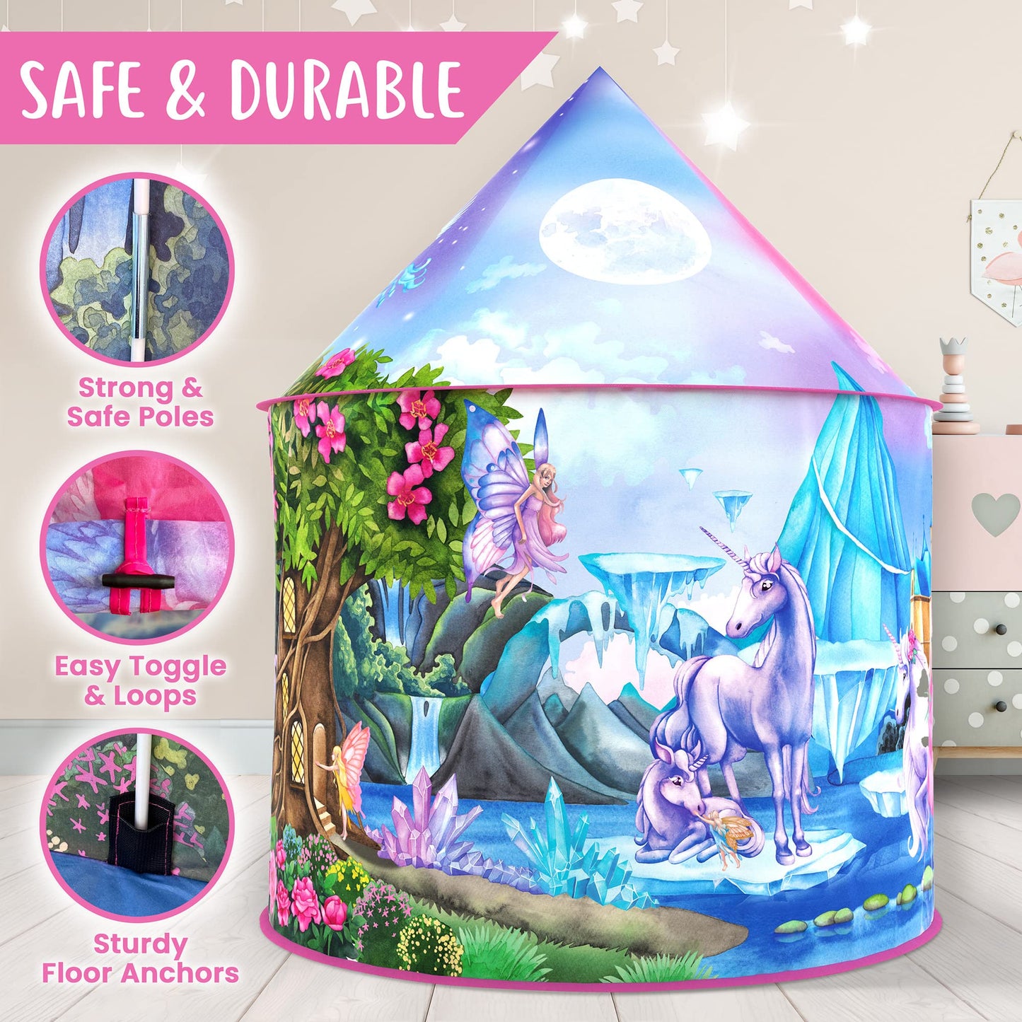 W&O - Tienda de campaña infantil unicornio