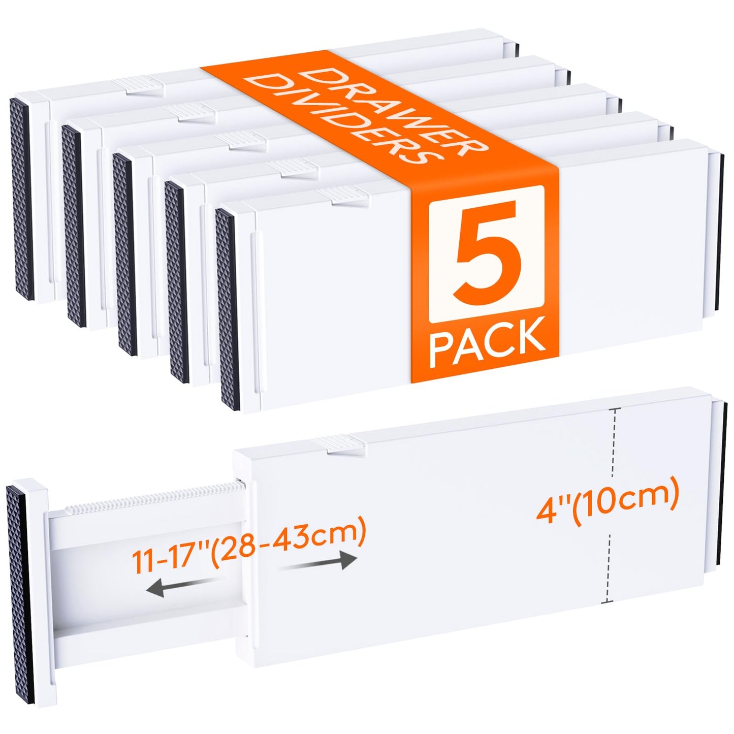 Lifewit Paquete de 5 separadores de cajones mejorados para ropa