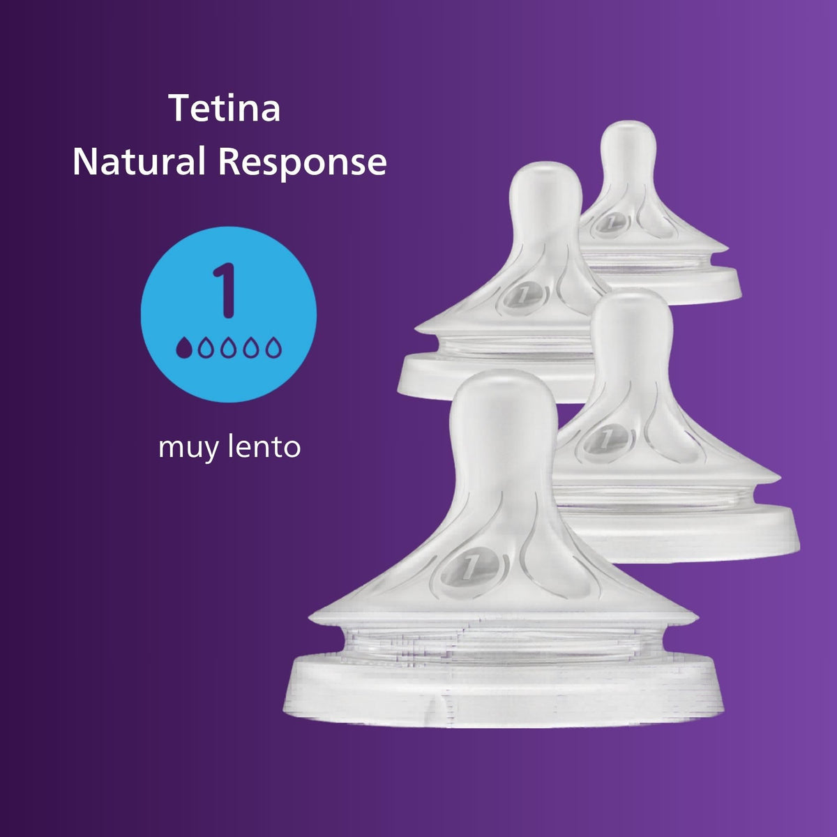 Philips Avent Tetinas de respuesta natural, flujo extra lento (flujo 1), paquete de 4