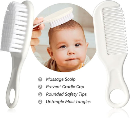 Kit de aseo para bebés, juego de cuidado de seguridad infantil con cepillo para el cabello