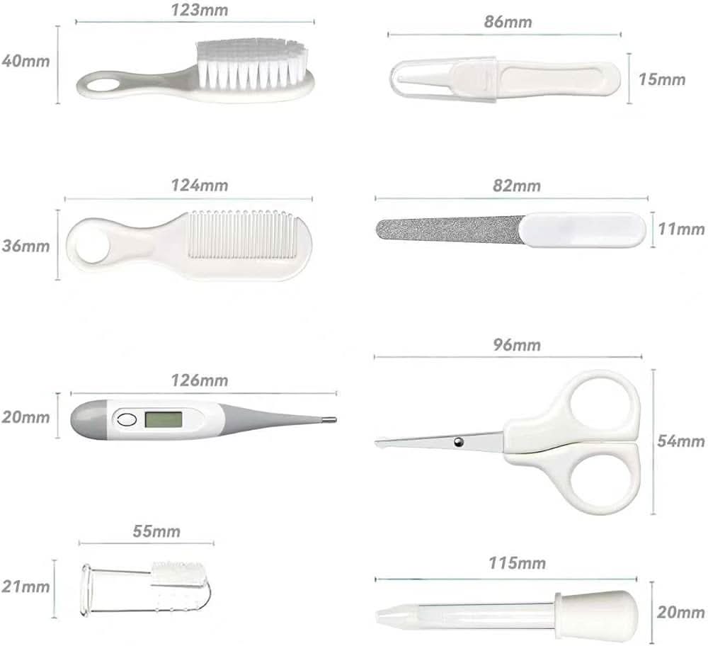 Kit de aseo para bebés, juego de cuidado de seguridad infantil con cepillo para el cabello