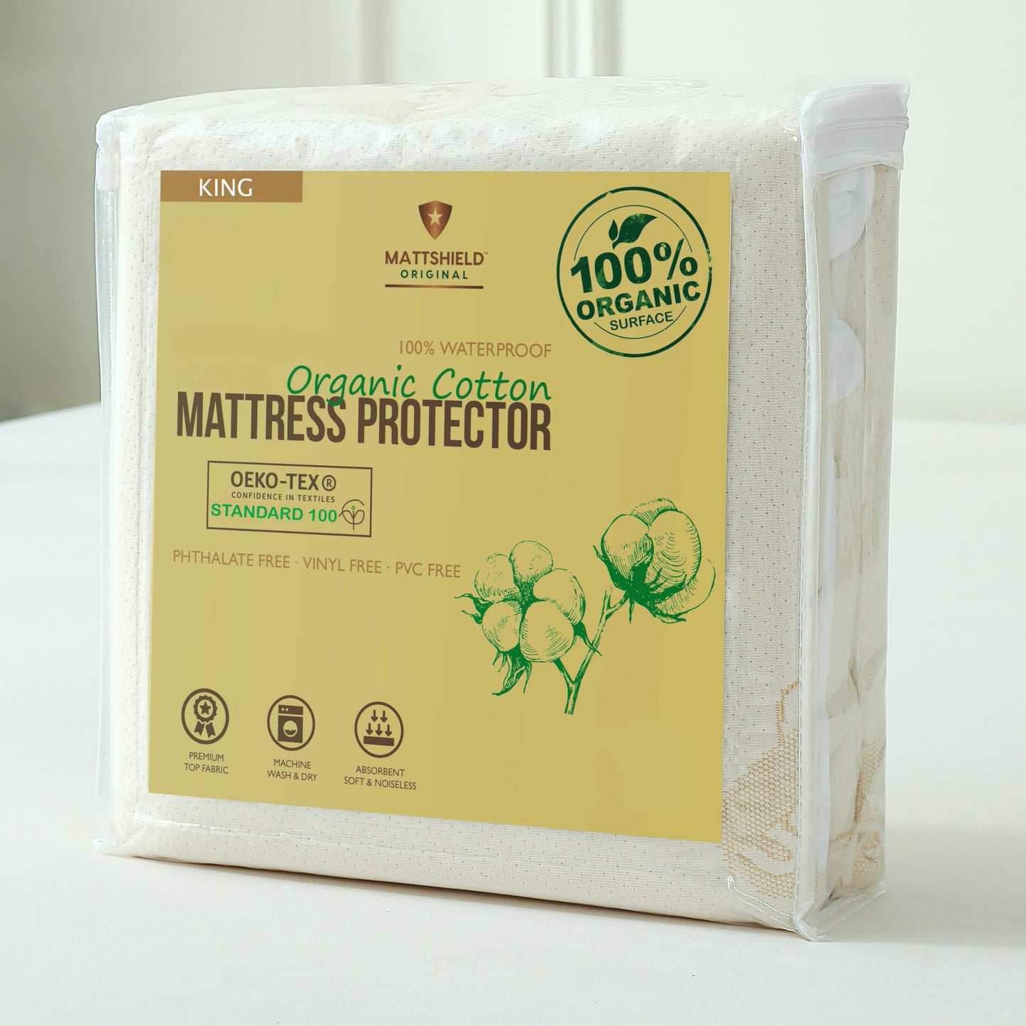 Protector de Colchón Orgánico Impermeable de Lujo King