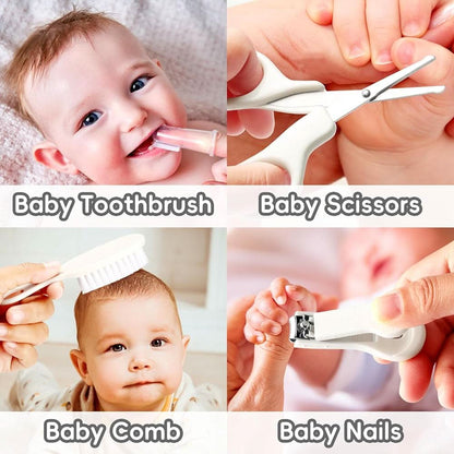 Kit de aseo para bebés, juego de cuidado de seguridad infantil con cepillo para el cabello