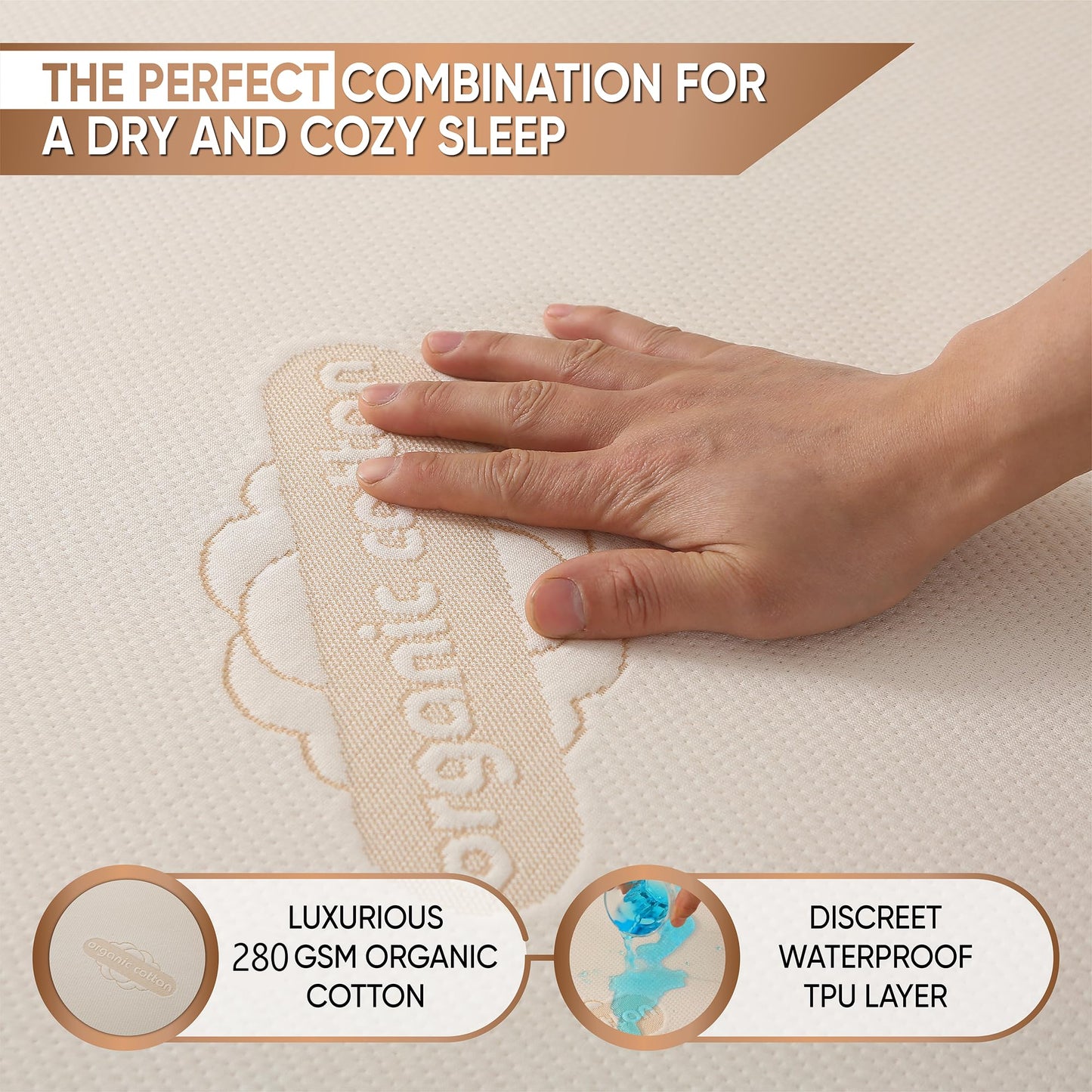 Protector de Colchón Orgánico Impermeable de Lujo King